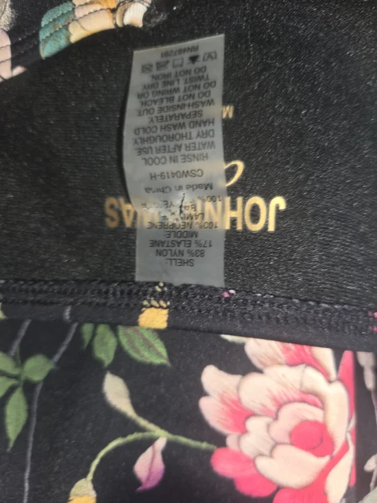 Johnny Was Floral Black One-Piece Swimsuit XL - Picture 5 of 6